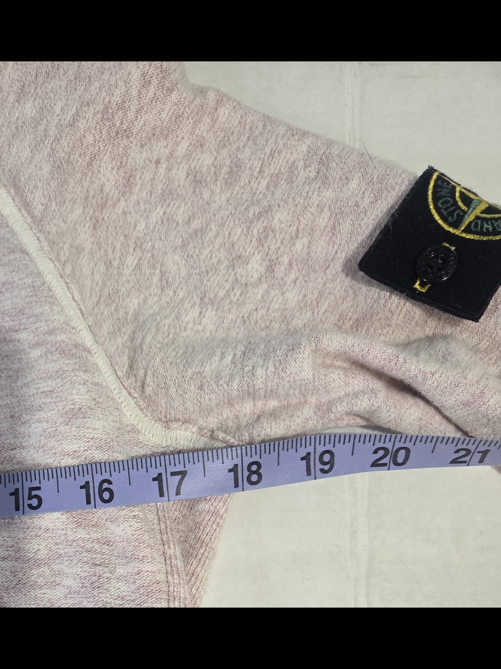 Stone Island Unisex Sz M Pink Melange Reverse Seam Crewneck Organic Sweatshirt - Picture 5 of 10